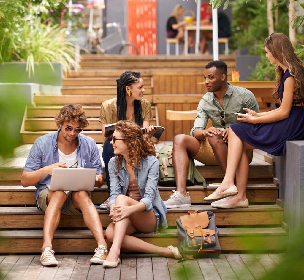 students outside