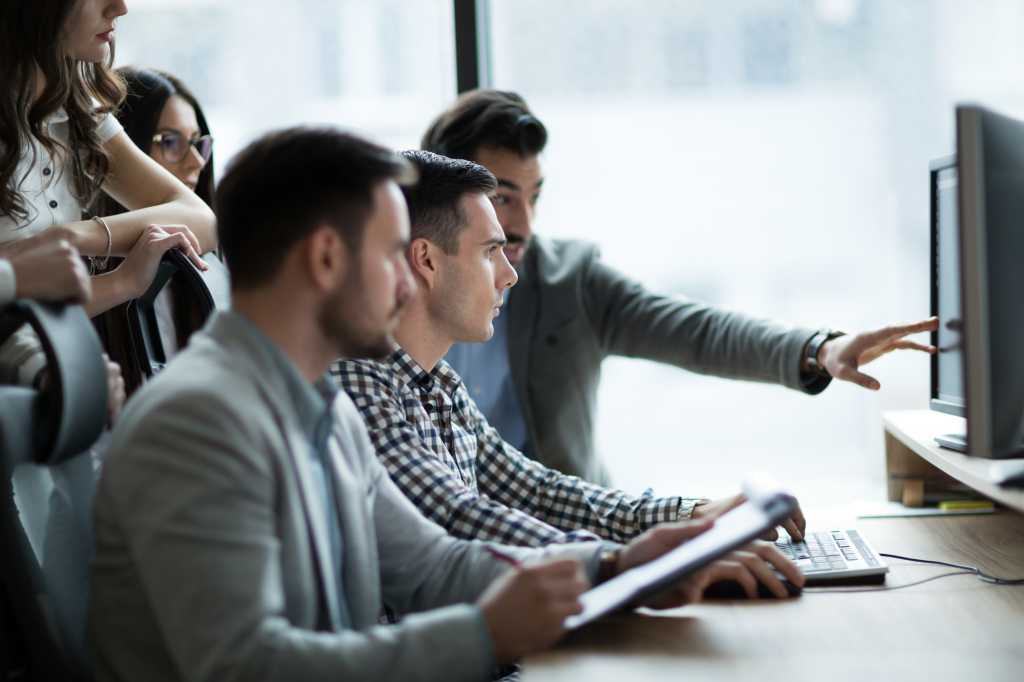 office workers at desk