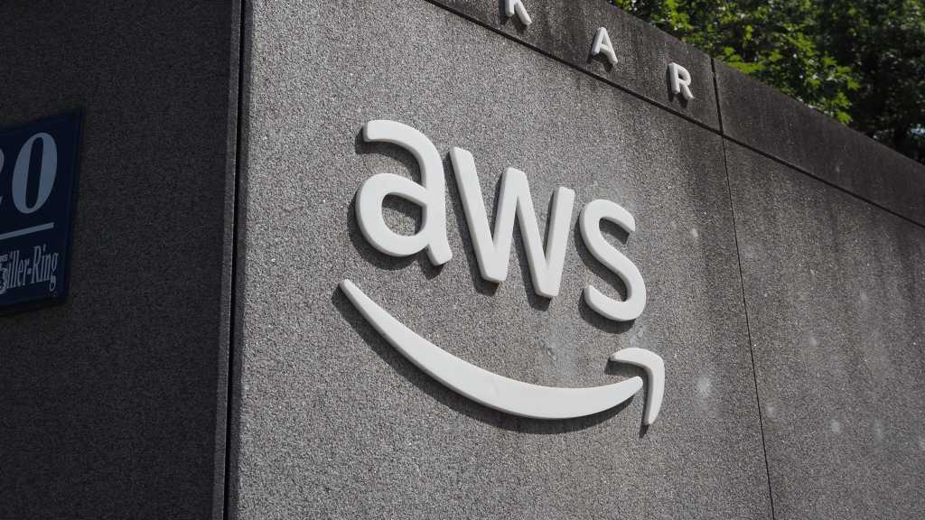 AWS logo on wall